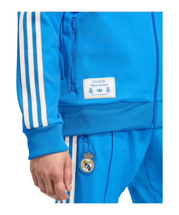 adidas real madrid icon track majica s kapuljačom plava