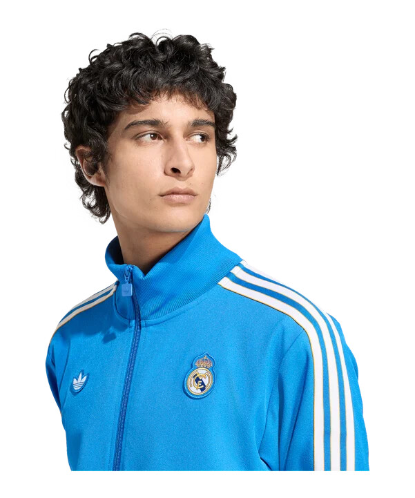 adidas real madrid icon track majica s kapuljačom plava
