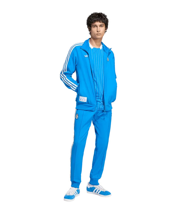 adidas real madrid icon track majica s kapuljačom plava