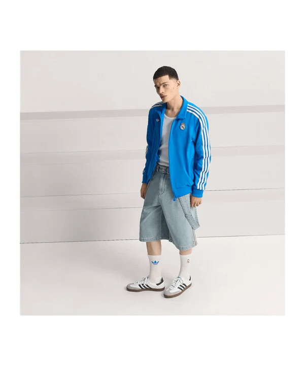 adidas real madrid icon track majica s kapuljačom plava