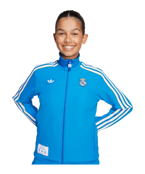 adidas real madrid icon track majica za djecu plava