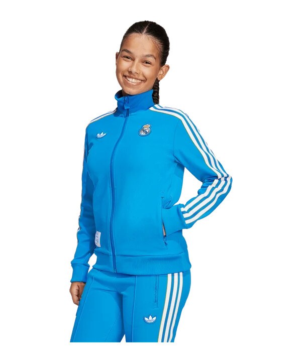 adidas real madrid icon track majica za djecu plava