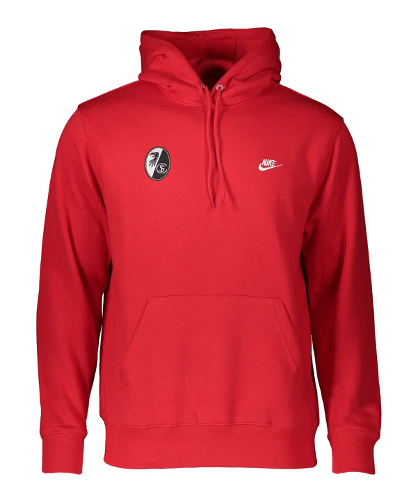 nike sc freiburg club majica s kapuljačom crvena f657
