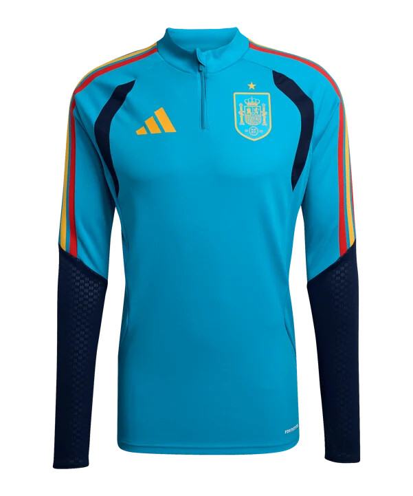 adidas Španjolska tiro majica za trening s patentnim zatvaračem plava