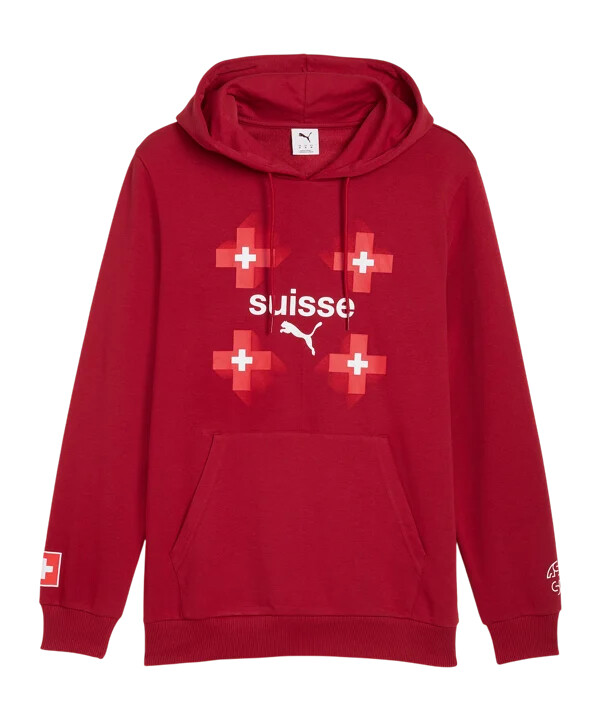 puma Švicarska ftblculture majica s kapuljačom crvena f02